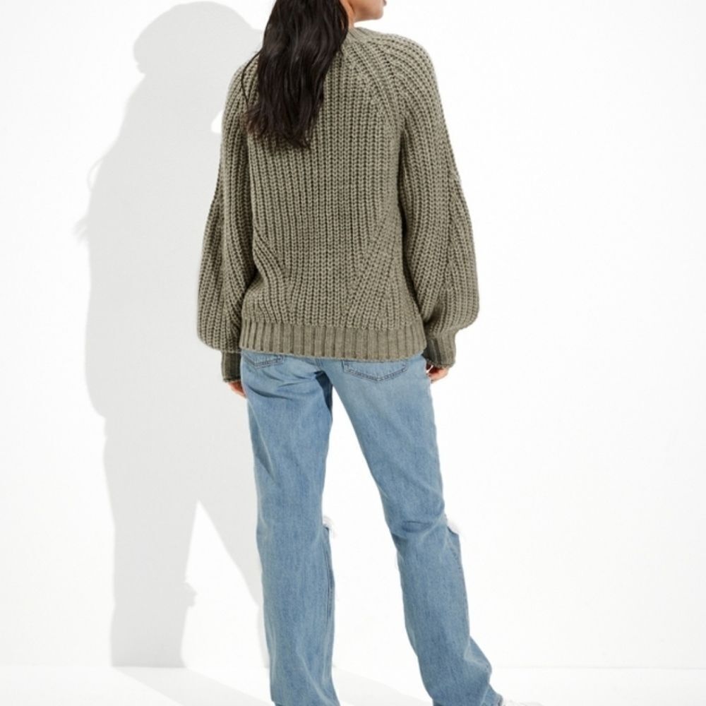 American Eagle oversized chunky knit v neck sweater xs - Picture 2 of 12